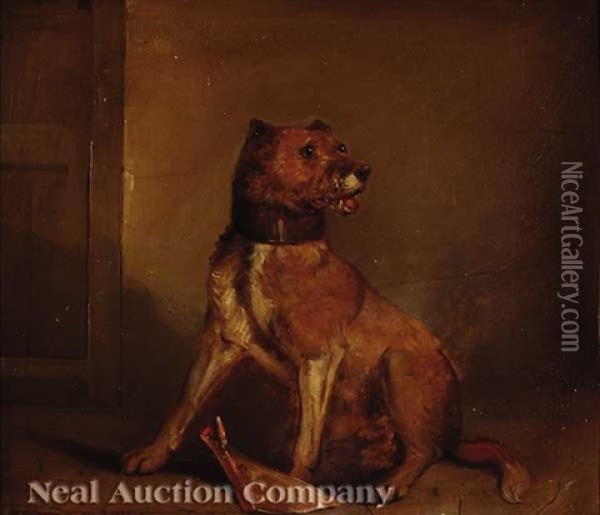 Terrier Oil Painting - Martin Theodore Ward