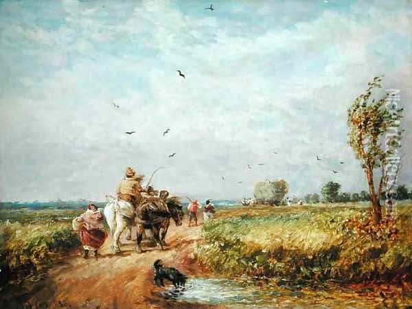 Going to the Hayfield, 1853 Oil Painting - David Cox