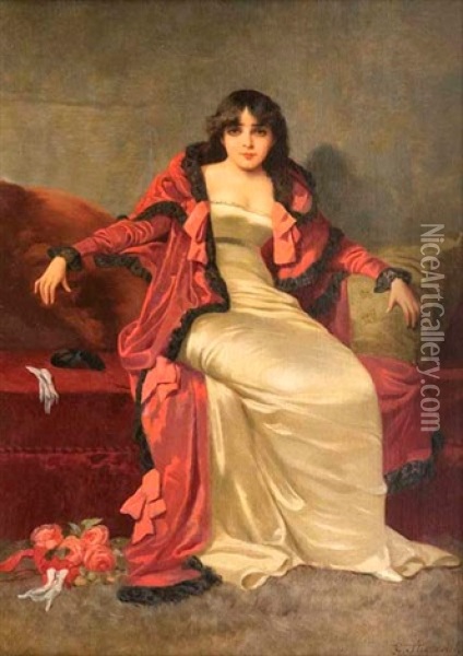 Elegante Dame Oil Painting - Vincent G. Stiepevich