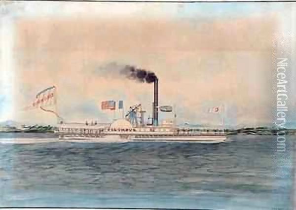 Steamboat 'Columbus' Oil Painting - James and John Bard