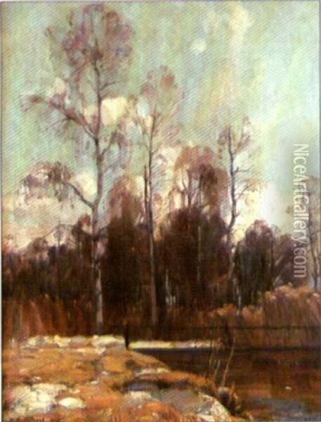 Herbstlandschaft Oil Painting - Bernhard Buttersack