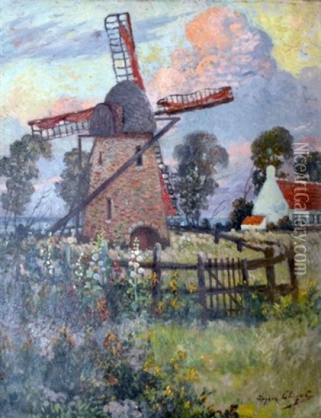 Le Moulin Oil Painting - Eugene Chigot