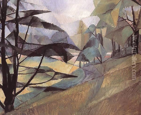 Landscape 1913 Oil Painting - Hugo Scheiber