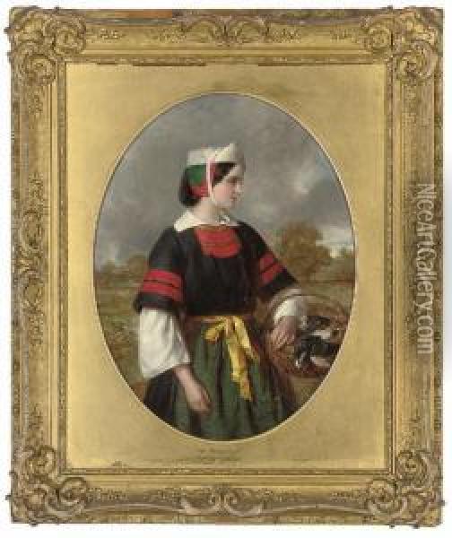 The Market Girl Oil Painting - Edward Hughes