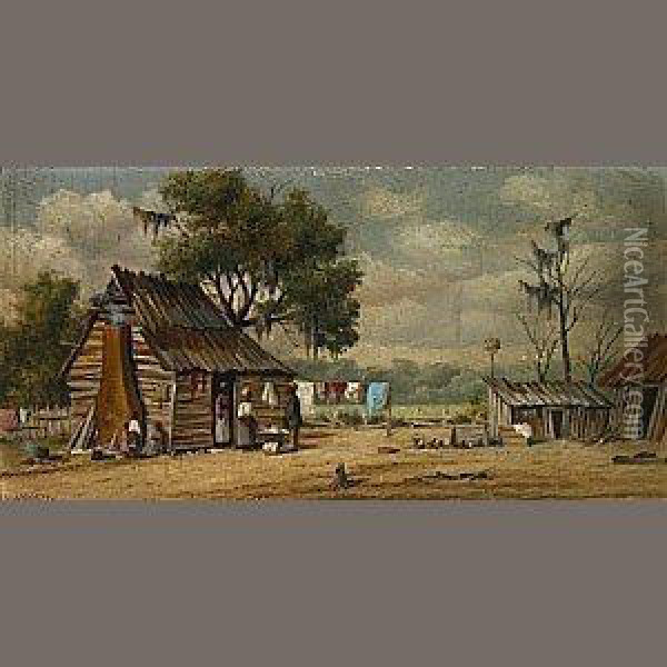 Southern Sharecropper Cabin Oil Painting - William Aiken Walker