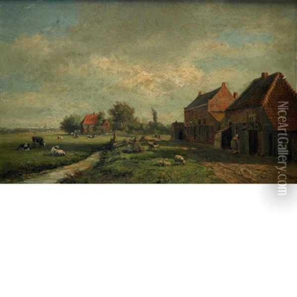 Farm In Heemstede Oil Painting - Gesina Johanna Francina Vester