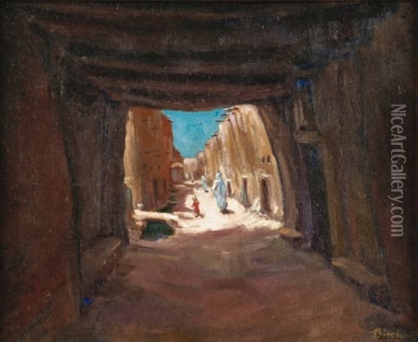 Promeneurs Dans La Kasbah Oil Painting - Alphonse Birck