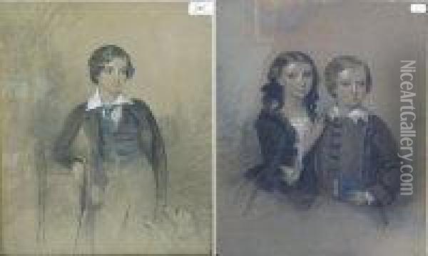 A Set Of Five Family Portraits, Three Oil Painting - Alexander Blaikley
