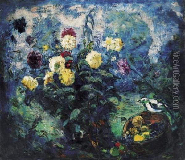 Large Still-life Of Flowers Oil Painting - Bela Ivanyi Grunwald