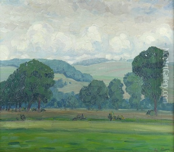 View Of The Distant Rolling Hills Oil Painting - Ivan Trusz