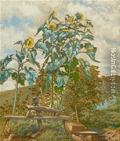 Sonnenblumen Oil Painting - Hugo Charlemont