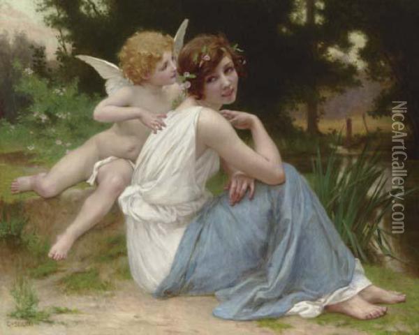 Cupid And Psyche Oil Painting - Guillaume Seignac