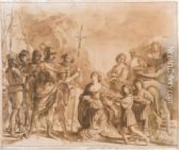 Abigailuberreicht Geschenke An David Oil Painting - Guercino