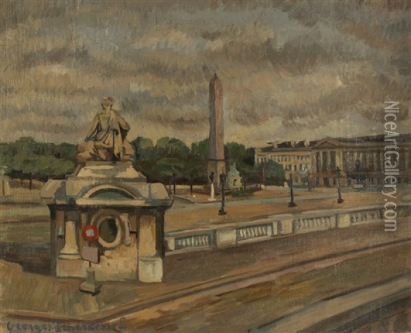 Place De La Concorde Oil Painting - Youri Yourievitch Tcherkesoff
