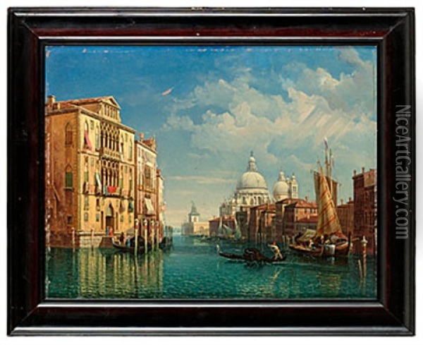 Utsigt Av Stora Canalen I Venedig Oil Painting - Gustaf Wilhelm Palm