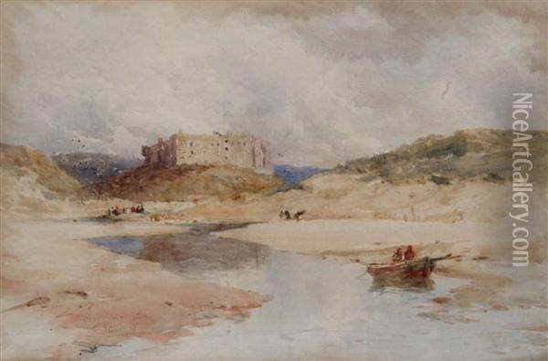 Manorbier Castle Oil Painting - Thomas Bush Hardy