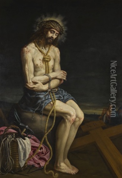 Christ In Contemplation Before His Crucifixion Oil Painting - Vicente Carducho