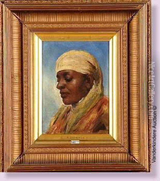 Portrait De La Belle Nubienne Oil Painting - Robert Gavin