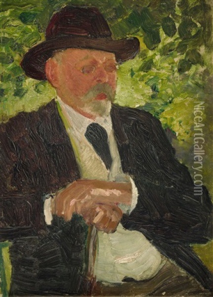 Portrait Von Theodor Oppler, Grossonkel Des Kunstlers Oil Painting - Ernst Oppler
