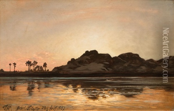 Gebel Silsile Oil Painting - Ernest Karl Eugen Koerner