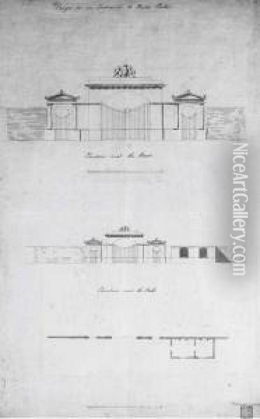 Design For An Entrance To Hyde Park Oil Painting - John, Sir Soane