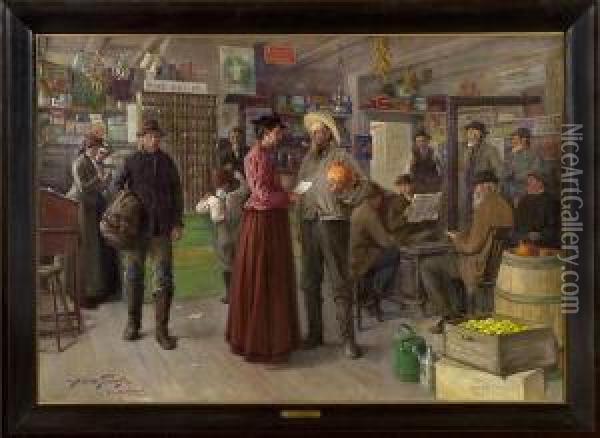Country Grocery In
Kennebunkport, Maine Oil Painting - Abbott Fuller Graves