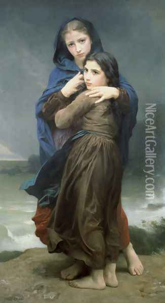 L'Orage (The Storm) Oil Painting - William-Adolphe Bouguereau