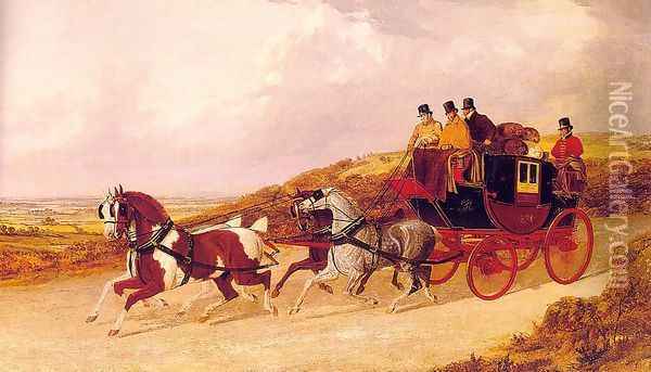 The Edinburgh and London Royal Mail 1838 Oil Painting - John Frederick Herring Snr