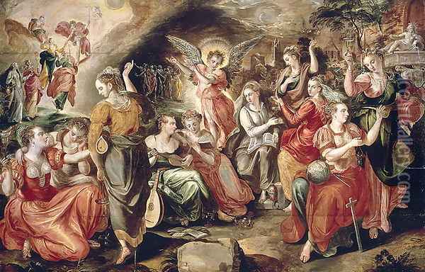 The Wise and the Foolish Virgins Oil Painting - Maarten de Vos
