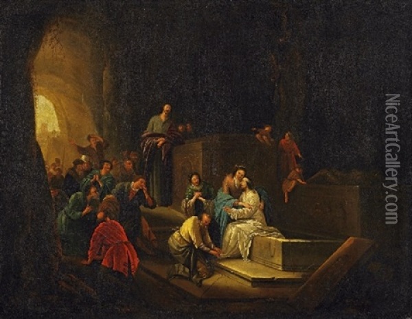 Auferweckung Des Lazarus Oil Painting - Jacob Jacobsz de Wet the Younger