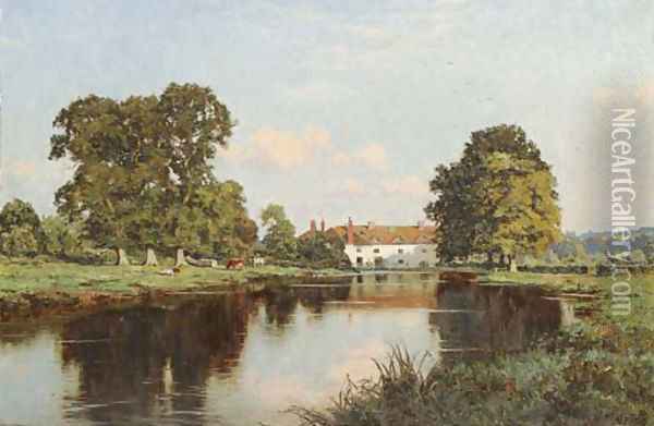 The House on the River Oil Painting - Edward Wilkins Waite