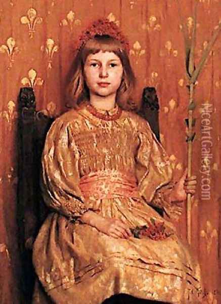 My Crown and Sceptre Oil Painting - Thomas Cooper Gotch