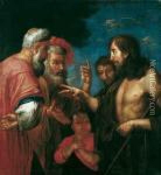 Die Predigt Johannes Des Taufers. Oil Painting - Bernardo Strozzi