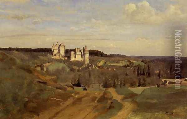 View of Pierrefonds Oil Painting - Jean-Baptiste-Camille Corot