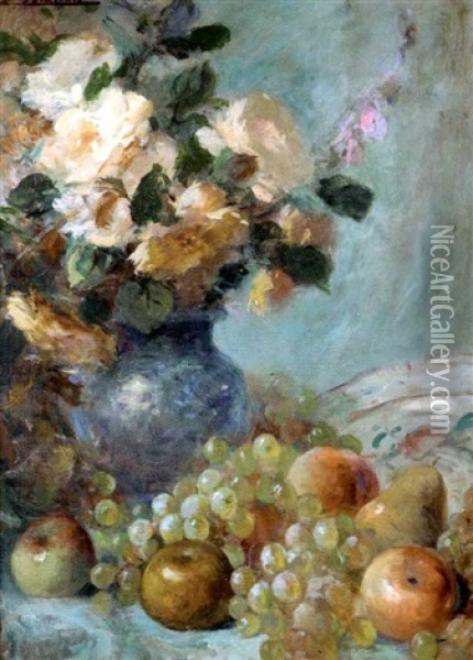 Nature Morte Au Plat De Fruits Oil Painting - Jacques Martin