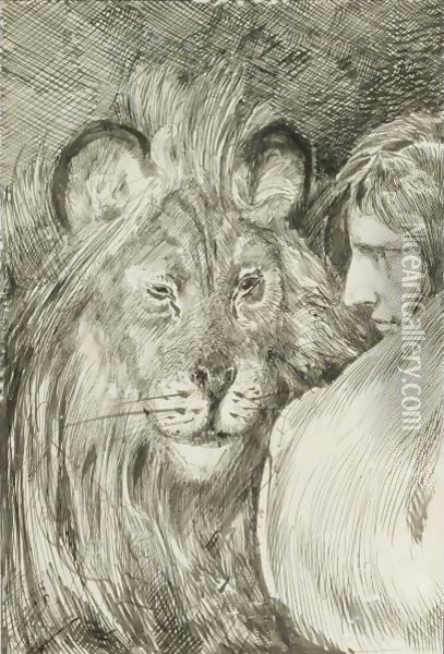 Daniel In The Lion's Den Oil Painting - Max Klinger