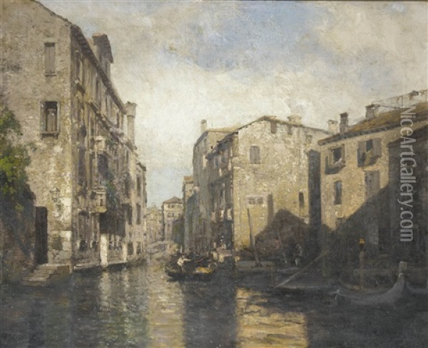 Venezianische Kanalpartie Oil Painting - Martin Rico y Ortega