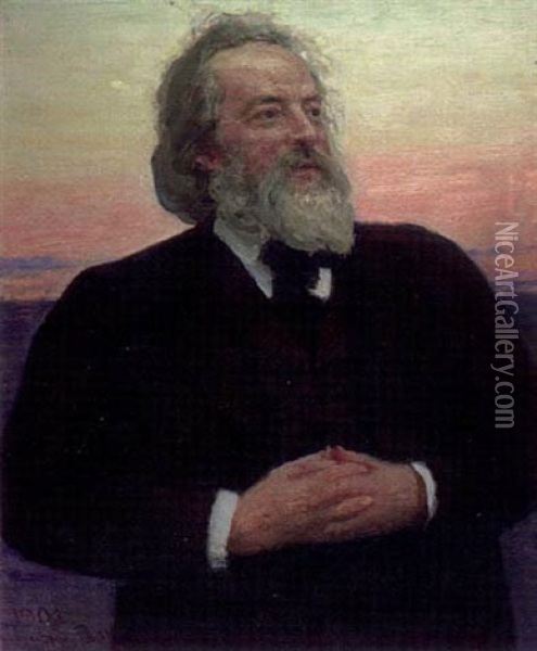 Professorns Portratt Oil Painting - Ilya Repin