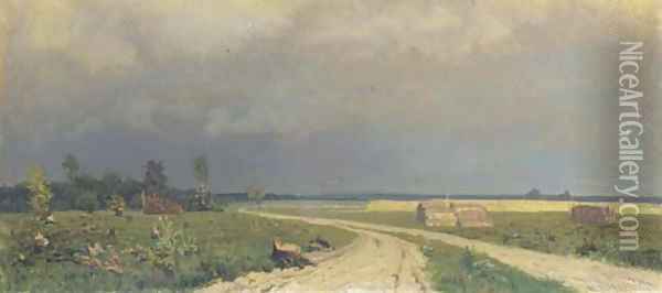 The approaching storm Oil Painting - Mechislav Sil'vesterovich Maevskii