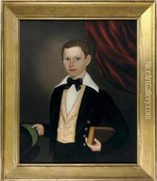 Portrait Of Daniel Plumb, Jr. Oil Painting - Joseph Whiting Stock