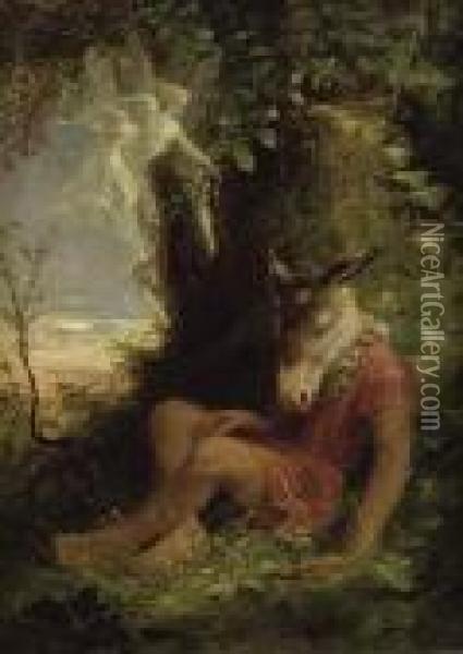 Bottom The Weaver Oil Painting - Sir Hubert von Herkomer