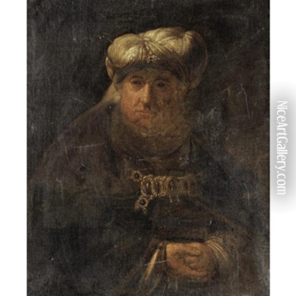 Portrait Of An Elderly Gentleman In Oriental Dress Oil Painting -  Rembrandt van Rijn
