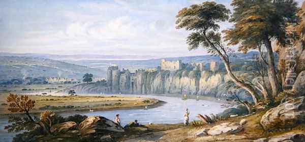 Chepstow Castle Oil Painting - John Varley