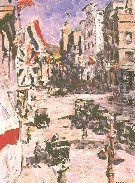 Royal Visit, St. George's Street, Cape Town, 1925 Oil Painting - Harry Stratford Caldecott