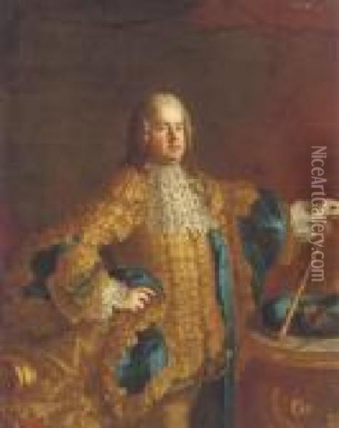 Portrait Of The Emperor Francis I Oil Painting - Ircle Of Martin Van Mytens