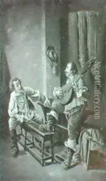 Zwei Singende Musketiere Oil Painting - Ferdinand Victor Leon Roybet