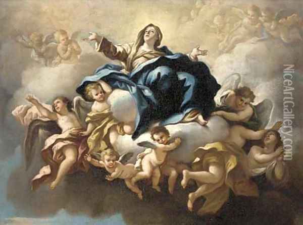 The Assumption of the Virgin Oil Painting - Giovanni Battista (Baciccio) Gaulli