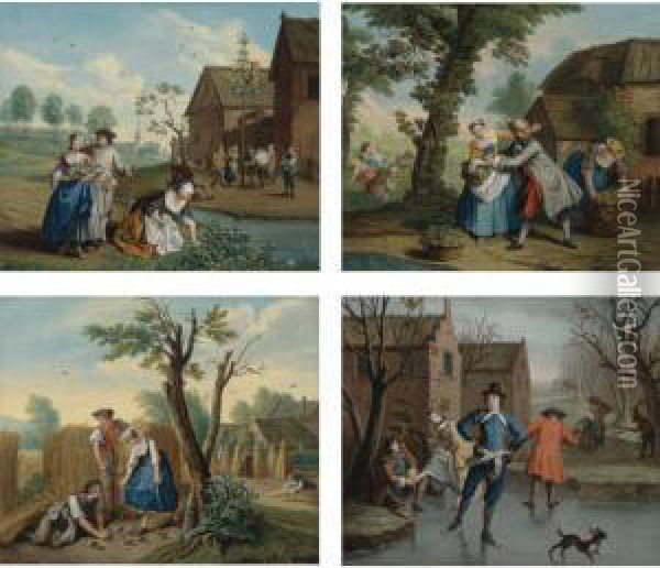 The Four Seasons Oil Painting - Jan Josef, the Elder Horemans