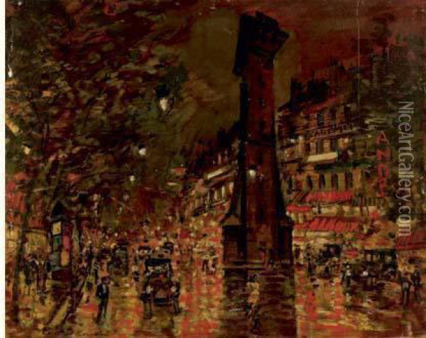 Une Porte A Paris Oil Painting - Konstantin Alexeievitch Korovin