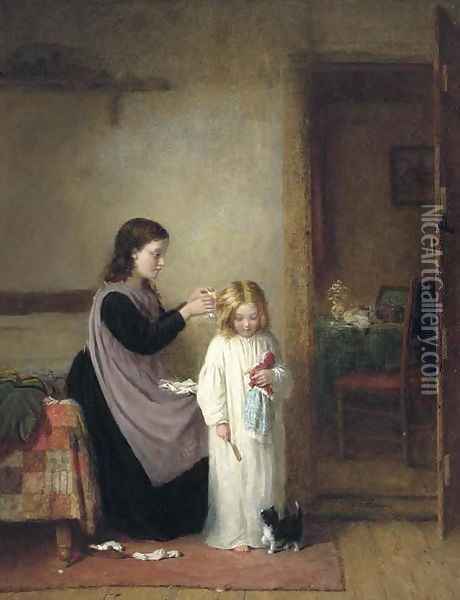 Ready for Bed Oil Painting - Frederick Daniel Hardy